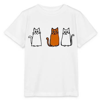 Cat Meeting - Stanley/Stella MINI CREATOR Kids’ T-Shirt - white - Front - Maike (125cm)
