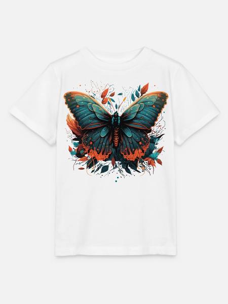 Lebhafter Schmetterling - Stanley/Stella Kinder T-Shirt MINI CREATOR  - Weiß