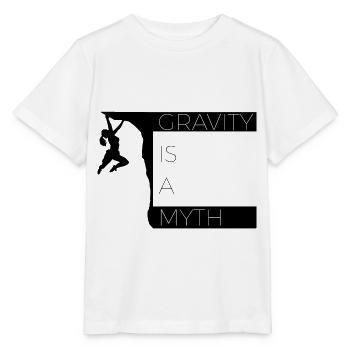 Gravity is a Myth - boulder and climbing shirt - Stanley/Stella MINI CREATOR Kids’ T-Shirt - white - Front - Maike (125cm)