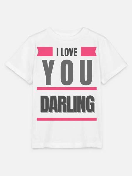 I love darling - Stanley/Stella Kinder T-Shirt MINI CREATOR  - Weiß