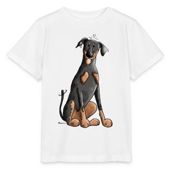 Funny Doberman Pinscher - Stanley/Stella MINI CREATOR Kids’ T-Shirt - white - Front - Maike (125cm)