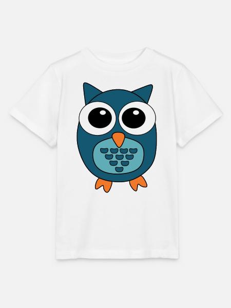 Eule blaue Eule - Stanley/Stella Kinder T-Shirt MINI CREATOR - Weiß