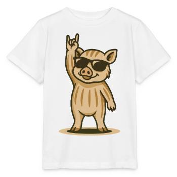 Wild Boar Rocker - Stanley/Stella MINI CREATOR Kids’ T-Shirt - white - Front - Maike (125cm)