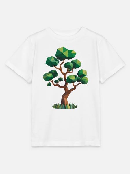Baum - Cooles Low Poly Logo - Stanley/Stella Kinder T-Shirt MINI CREATOR  - Weiß