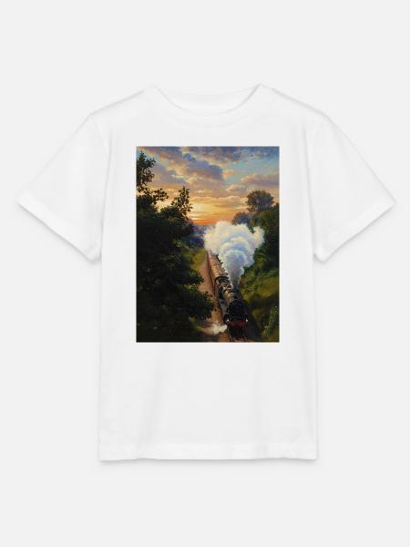 Sunset Dampflokomotive - Stanley/Stella Kinder T-Shirt MINI CREATOR - Weiß