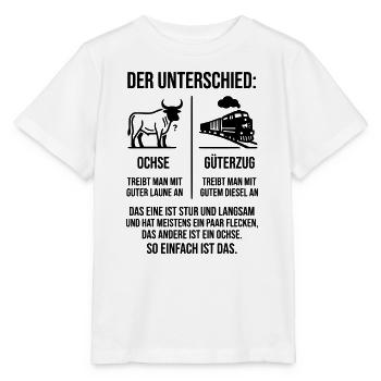 Ochse Güterzug - Stanley/Stella Kinder T-Shirt MINI CREATOR  - Weiß - Vorne - Maike (125cm)