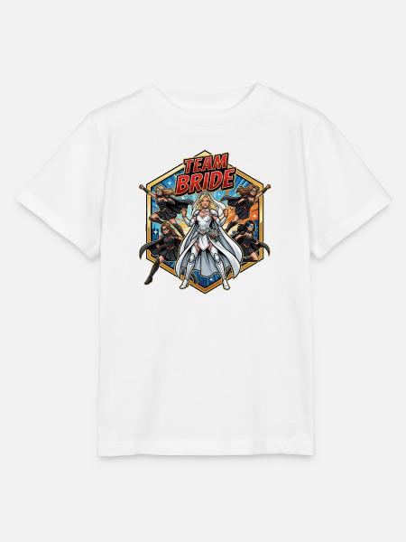 Team Bride Superheldin Comic - Stanley/Stella Kinder T-Shirt MINI CREATOR - Weiß