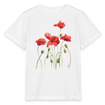 red poppies - Stanley/Stella MINI CREATOR Kids’ T-Shirt - white - Front - Maike (125cm)