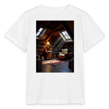 Dachboden-Leseoase im Warmlicht - Stanley/Stella MINI CREATOR Kids’ T-Shirt - white - Front - Maike (125cm)
