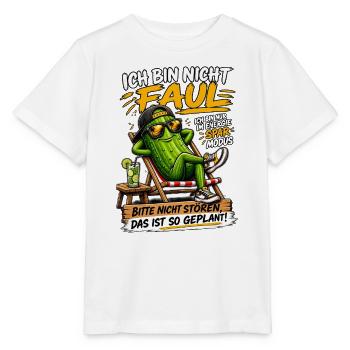 Ich bin nicht faul Geplant – Kaktus Lounger - Stanley/Stella Kinder T-Shirt MINI CREATOR  - Weiß - Vorne - Maike (125cm)