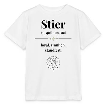 Stier Sternzeichen Eigenschaften - Stanley/Stella Kinder T-Shirt MINI CREATOR  - Weiß - Vorne - Maike (125cm)
