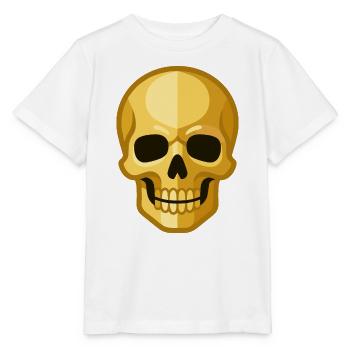 Stilisierte goldene Totenschädelillustration - Stanley/Stella Kinder T-Shirt MINI CREATOR  - Weiß - Vorne - Maike (125cm)