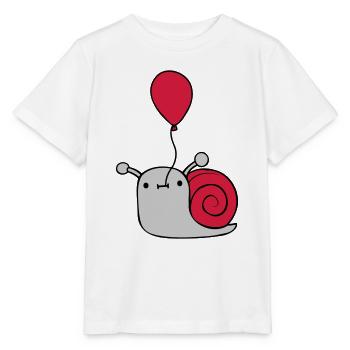 Niedliche Luftballon Schnecke - Stanley/Stella Kinder T-Shirt MINI CREATOR  - Weiß - Vorne - Maike (125cm)