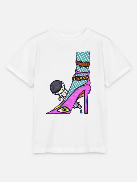 Disko Stöckelschuhe - Stanley/Stella Kinder T-Shirt MINI CREATOR - Weiß