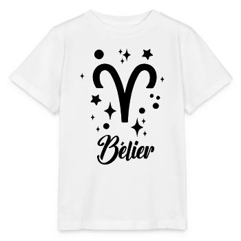 bélier - T-shirt bio MINI CREATOR Stanley/Stella Enfant - blanc - Devant - Maike (125cm)