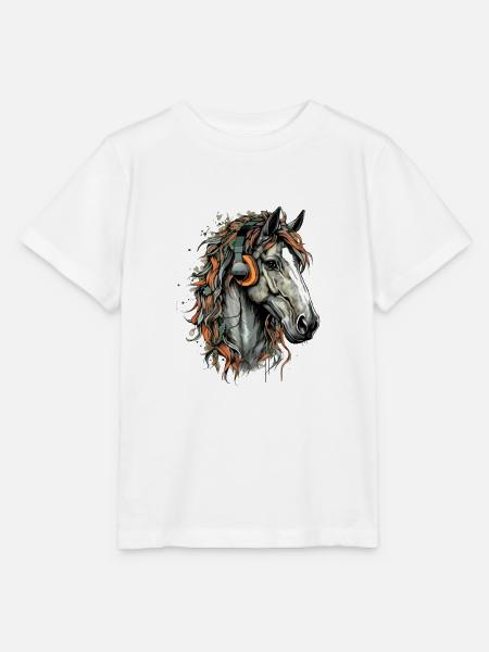 Koni, das audiophile Pferd - Stanley/Stella Kinder T-Shirt MINI CREATOR - Weiß