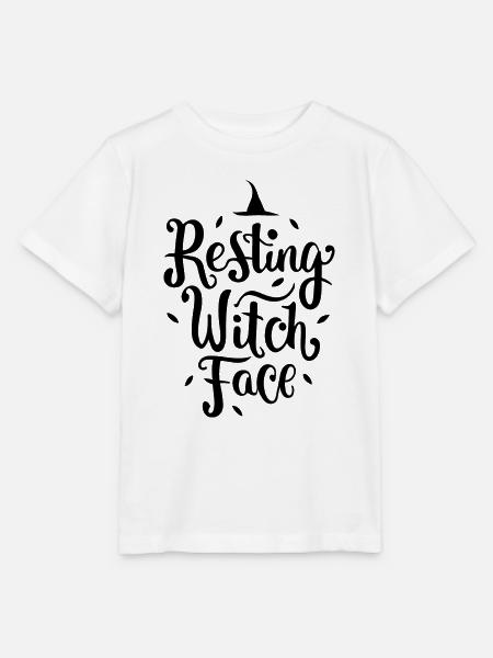 Ruhendes Hexengesicht - Stanley/Stella Kinder T-Shirt MINI CREATOR - Weiß