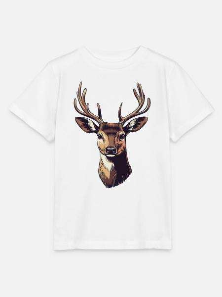 Hirsch Kopf - Stanley/Stella Kinder T-Shirt MINI CREATOR - Weiß