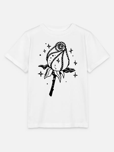 Schwarze Rose - Stanley/Stella Kinder T-Shirt MINI CREATOR  - Weiß