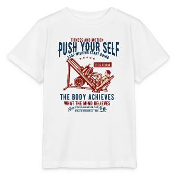 Poussez-vous Lifestyle Fitness bodybuilder sportif - T-shirt bio MINI CREATOR Stanley/Stella Enfant - blanc - Devant - Maike (125cm)