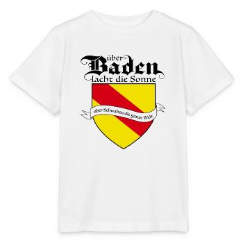 Über Baden lacht die Sonne, über Schwaben die Welt - Stanley/Stella Kinder T-Shirt MINI CREATOR  - Weiß - Vorne - Maike (125cm)