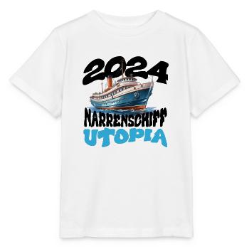 Ship of Fools Utopia, Franz Josef Strauss - Stanley/Stella MINI CREATOR Kids’ T-Shirt - white - Front - Maike (125cm)