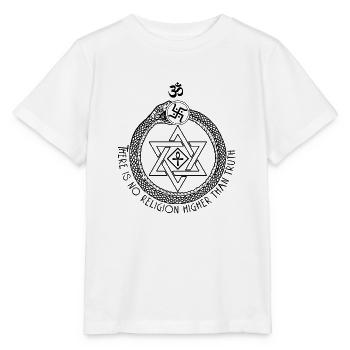 Keine Religion ist höher als die Wahrheit Theosophisches T-Shirt - Stanley/Stella Kinder T-Shirt MINI CREATOR  - Weiß - Vorne - Maike (125cm)