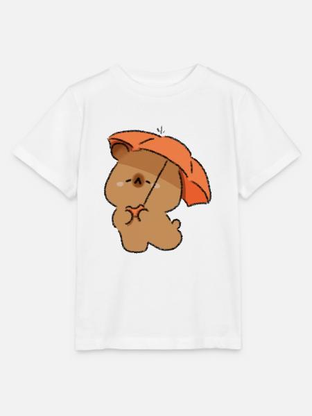 Wasserschwein und Regenschirm - Stanley/Stella Kinder T-Shirt MINI CREATOR - Weiß
