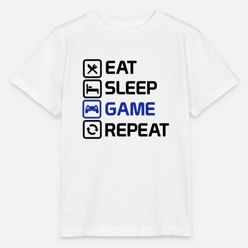 manger le jeu de sommeil répéter - T-shirt bio MINI CREATOR Stanley/Stella Enfant - blanc
