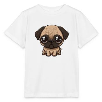 Mops Zeichnung Hund Comic Hunde Besitzer Tier - Stanley/Stella Kinder T-Shirt MINI CREATOR  - Weiß - Vorne - Maike (125cm)