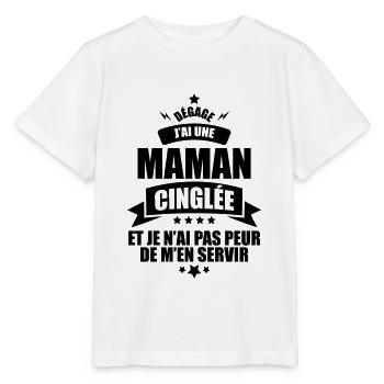 dégage j'ai une maman cinglée - T-shirt bio MINI CREATOR Stanley/Stella Enfant - blanc - Devant - Maike (125cm)