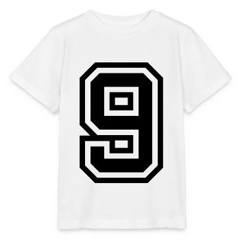 Symbole numérique 9 - T-shirt bio MINI CREATOR Stanley/Stella Enfant - blanc - Devant - Maike (125cm)