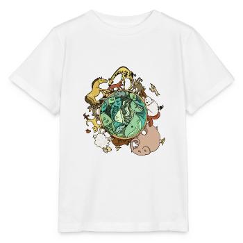 Nature Tierkugel Weltkugel - Stanley/Stella Kinder T-Shirt MINI CREATOR  - Weiß - Vorne - Maike (125cm)