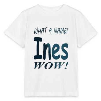 mon nom est Ines prénom nom de jeune fille présent - T-shirt bio MINI CREATOR Stanley/Stella Enfant - blanc - Devant - Maike (125cm)