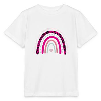 Rainbow Boho Bohemian Child Baby Leopard Girl - Stanley/Stella MINI CREATOR Kids’ T-Shirt - white - Front - Maike (125cm)