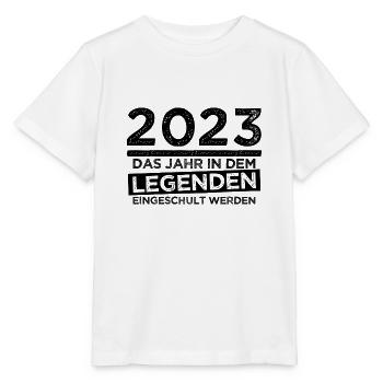 Einschulung Spruch - Schulanfang 2023 1. Klasse - Stanley/Stella Kinder T-Shirt MINI CREATOR  - Weiß - Vorne - Maike (125cm)