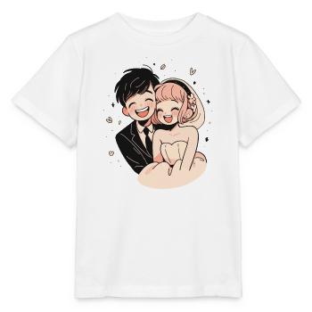 Mariage Mariage Aquarelle Anime Chibi - T-shirt bio MINI CREATOR Stanley/Stella Enfant - blanc - Devant - Maike (125cm)