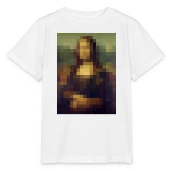 Mona Lisa 8-Bit Pixel Gemälde Leonardo da Vinci - Stanley/Stella Kinder T-Shirt MINI CREATOR  - Weiß - Vorne - Maike (125cm)