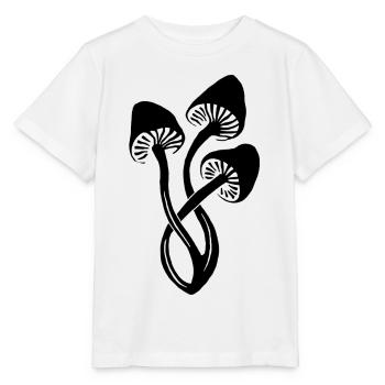 Trio de champignons noirs - T-shirt bio MINI CREATOR Stanley/Stella Enfant - blanc - Devant - Maike (125cm)