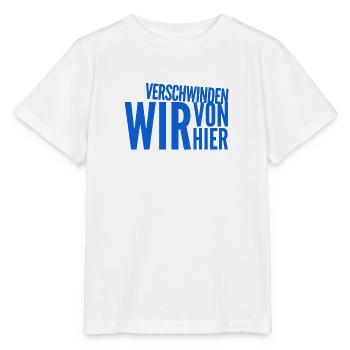 verschwinden wir von hier - Stanley/Stella Kinder T-Shirt MINI CREATOR  - Weiß - Vorne - Maike (125cm)