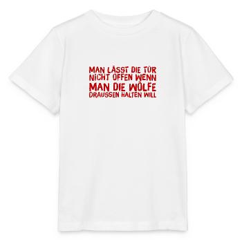immer schön die Tür schließen - Stanley/Stella Kinder T-Shirt MINI CREATOR  - Weiß - Vorne - Maike (125cm)