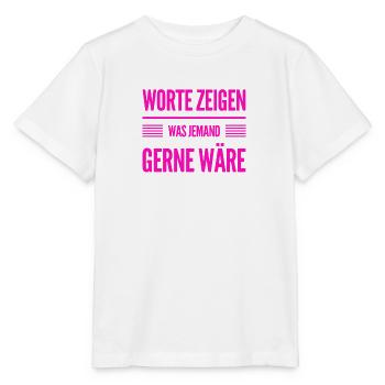 was Worte zeigen - Stanley/Stella Kinder T-Shirt MINI CREATOR  - Weiß - Vorne - Maike (125cm)