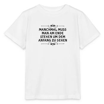 am Ende stehen - Stanley/Stella Kinder T-Shirt MINI CREATOR  - Weiß - Vorne - Maike (125cm)