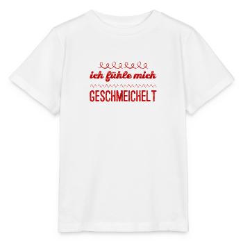ich fühle mich geschmeichelt - Stanley/Stella Kinder T-Shirt MINI CREATOR  - Weiß - Vorne - Maike (125cm)