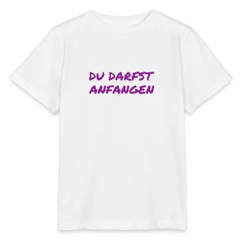 du darfst starten - Stanley/Stella Kinder T-Shirt MINI CREATOR  - Weiß - Vorne - Maike (125cm)