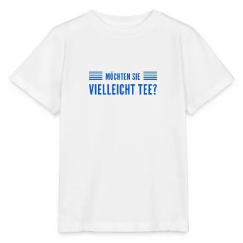 vielleicht einen Tee? - Stanley/Stella Kinder T-Shirt MINI CREATOR  - Weiß - Vorne - Maike (125cm)