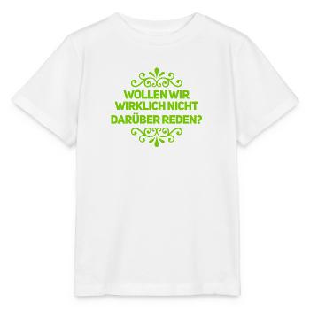 wer will reden? - Stanley/Stella Kinder T-Shirt MINI CREATOR  - Weiß - Vorne - Maike (125cm)