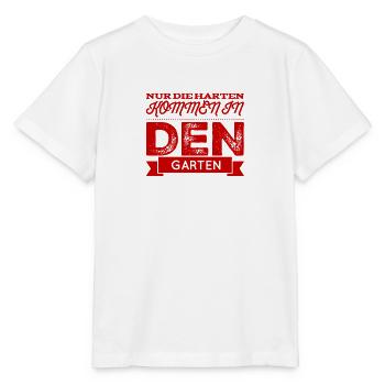 wer will in den Garten? - Stanley/Stella Kinder T-Shirt MINI CREATOR  - Weiß - Vorne - Maike (125cm)