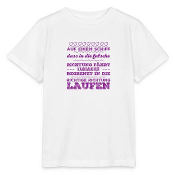 in die richtige Richtung laufen - Stanley/Stella Kinder T-Shirt MINI CREATOR  - Weiß - Vorne - Maike (125cm)