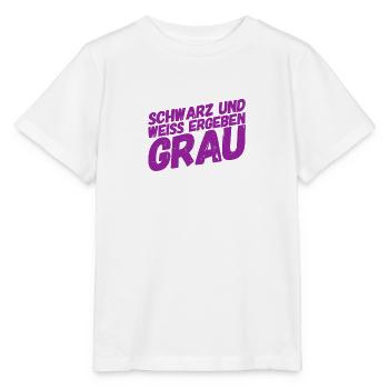 das ergibt grau - Stanley/Stella Kinder T-Shirt MINI CREATOR  - Weiß - Vorne - Maike (125cm)
